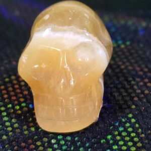 Small Orange Calcite Crystal Skull