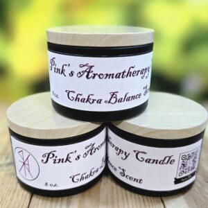 Pink’s Aromatherapy Candles (Chakra Balance Scent) 8 oz.